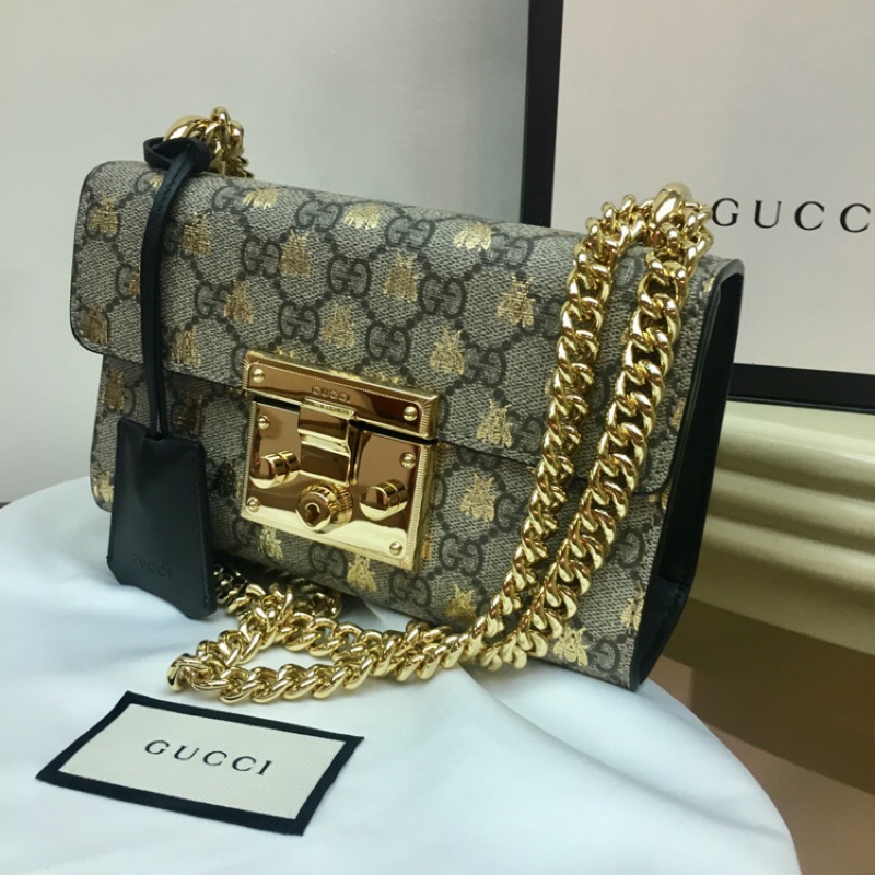 GUCCI PADLOCK系列 小號GG蜜蜂肩背包