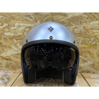 -開關倉庫- Speed Shop 內墨鏡復古帽 加強型認證 MIT 亮銀 安全帽