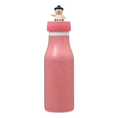 現貨 不用等 日本星巴克 限量商品 正品購入 日本代購 新年粉色相撲熊不繡鋼瓶 保溫瓶 隨身瓶 粉紅色 造型杯蓋 可拆