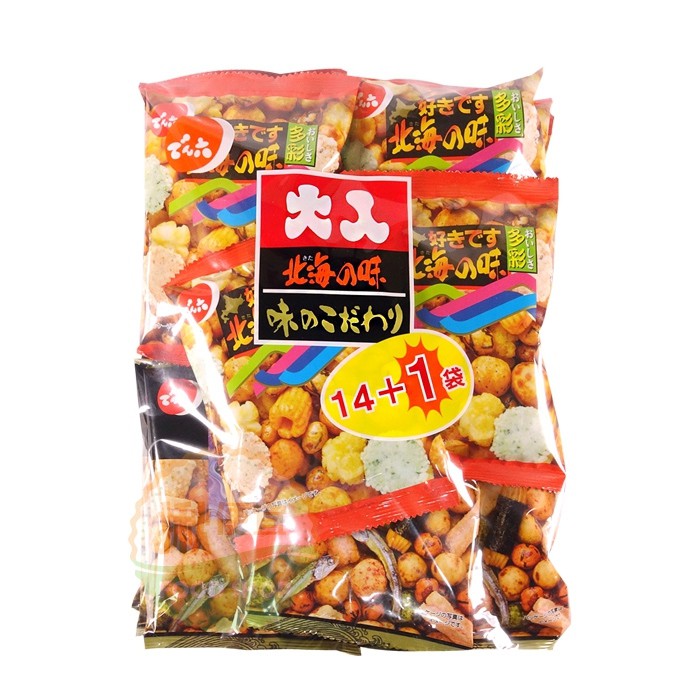 日本 傳六 天六 北海之味綜合豆果子14+1袋 日本零食 豆果子 日本米果 揪便宜