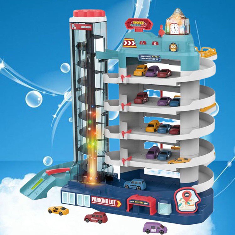 兒童大型多層益智停車場玩具電動汽車大樓電梯升降軌道車男孩禮物