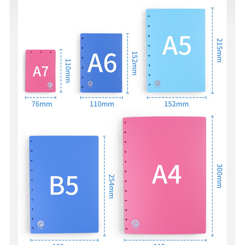💛台灣現貨💛 to note  筆記本封面板 活頁本封面 香菇孔筆記本 PP封面 TO NOTE A5筆記本B5 A7