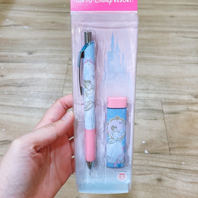 ［翹鬍子]日本 迪士尼樂園 限定 灰姑娘 仙度瑞拉 自動鉛筆 自動筆 附筆芯