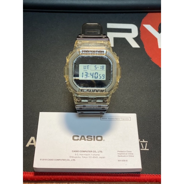 Casio DW-5600 SK-1DR 卡西歐 G-Shock 台灣公司貨 二手 少戴 透明