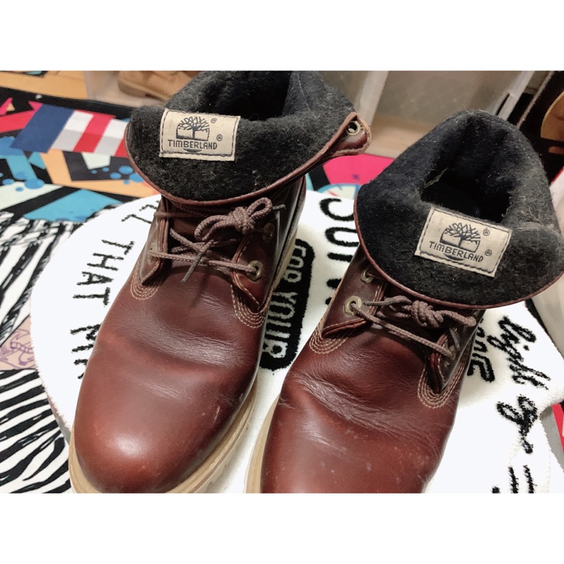 二手 Timberland 咖啡色 反折靴