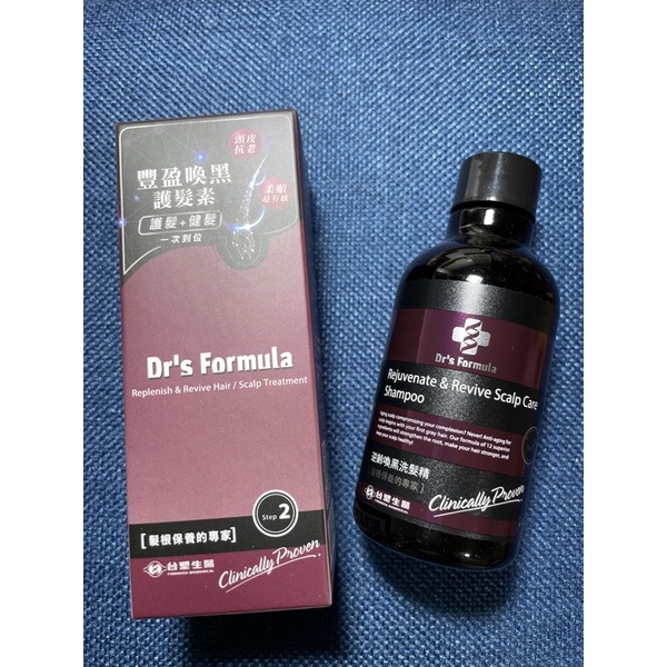 Dr’s Formula台塑生醫豐盈喚黑護髮素&amp;逆齡換黑洗髮精旅行組