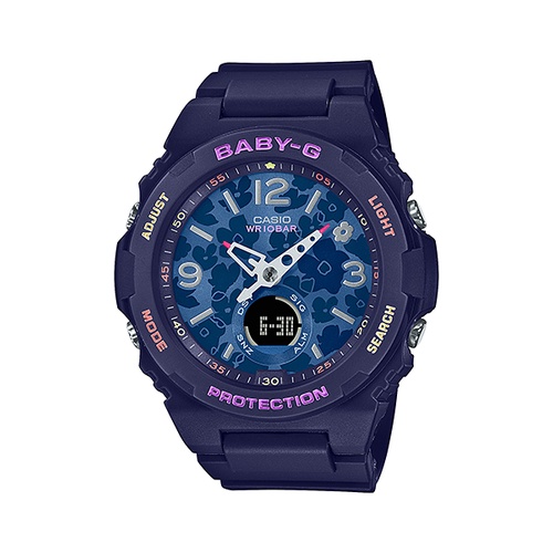 【CASIO】Baby-G 自然風格花卉元素藍色雙顯女錶 BGA-260FL-2A  台灣卡西歐公司貨 保固一年