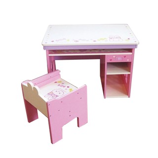【日本Mother Garden】野草莓 小白兔書桌椅組 附桌上型廚具台