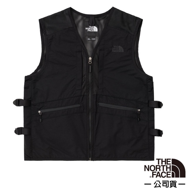 【美國 The North Face】男款 亞洲版型 工裝風多功能休閒多口袋機能快乾排汗釣魚背心 /5JY8-JK3 黑