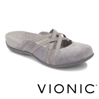 【VIONIC 法歐尼】CLAIRE克萊兒 交叉編織牛皮穆勒鞋(黑/灰/紅 共三色)