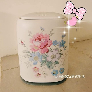 《原創》法式玫瑰按壓式收納筒 桌面垃圾桶 桌上垃圾桶 小垃圾桶 按壓式垃圾桶 迷你垃圾桶 桌上型垃圾桶 辦公室垃圾桶