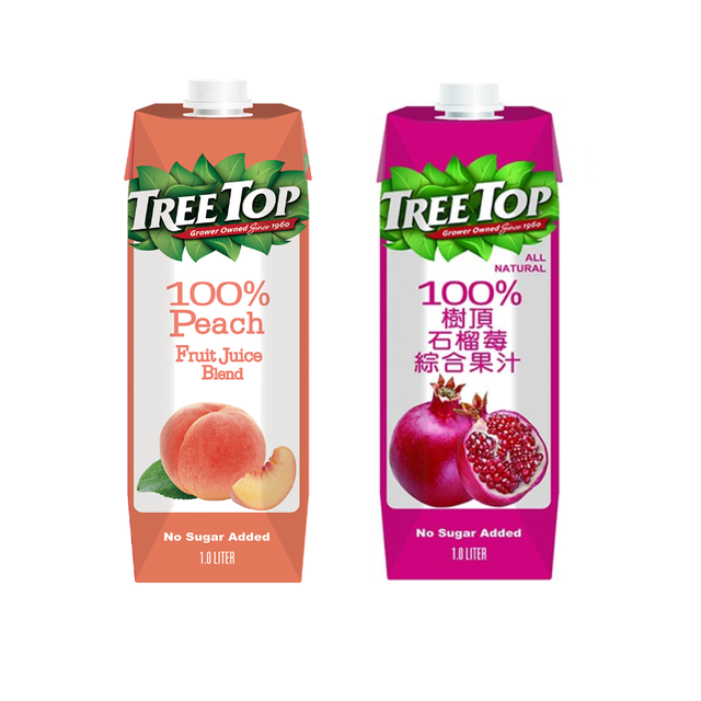 【蝦皮直營】TREE TOP 樹頂 100% 石榴莓/水蜜桃綜合果汁1公升