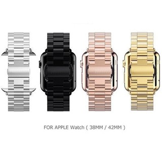 ♥現貨♥Apple watch 蘋果錶帶 三珠鋼帶 金屬錶鏈 i watch2/watch3 不銹鋼錶帶 智能手錶腕帶