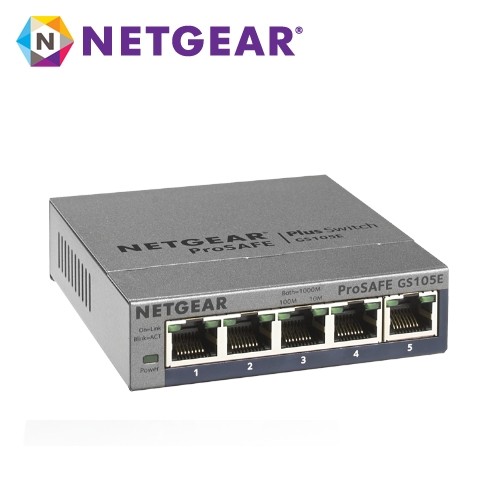 NETGEAR GS105E - 簡易網管 5埠 10/100/1000M Gigabit 高速交換式集線器