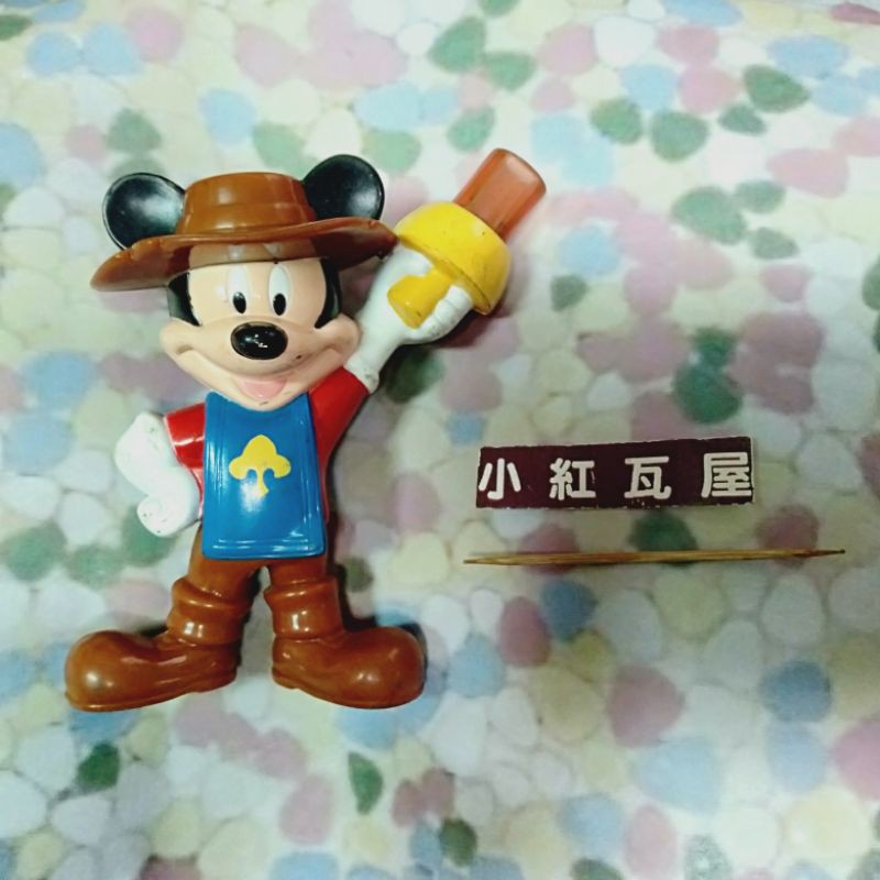 小紅瓦屋.2手2004dDisney迪士尼麥當勞玩具拿火炬的米老鼠米奇公仔高10cm(早期玩具收藏懷舊玩具)