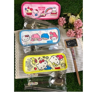 ♥️現貨♥️臺灣正版授權hellokitty 三麗鷗 304不鏽鋼 環保餐具組