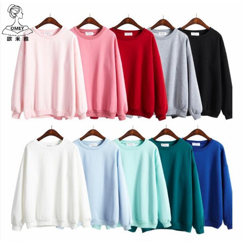 批發價大學t 韓系大學t正韓上衣素色圓領刷毛大學t情侣裝閨蜜裝韓妞大尺碼衣著韓國素面長袖衣服素t 長袖上衣情侣衣