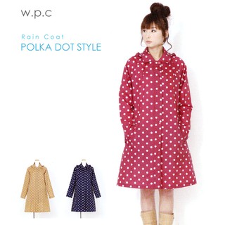 ☆ 恩祐小舖-W.P.C日式女款時尚風衣式雨衣 日本韓國時尚雨衣超防水透氣可愛圓點款R-1005 均碼 【日韓系列 】