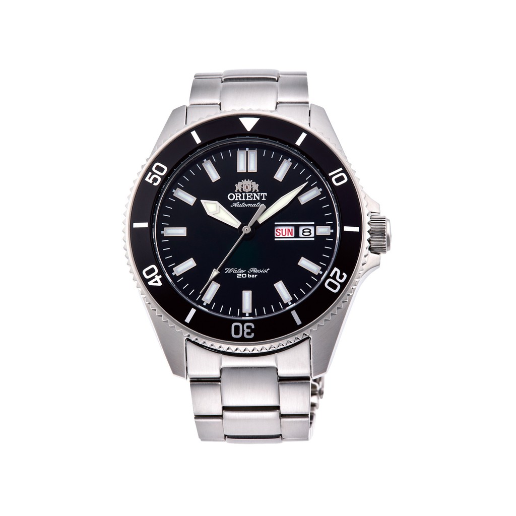 【幸福媽咪】ORIENT 東方錶 WATER RESISTANT系列 200m潛水錶 鋼帶款 黑色 RA-AA0008B