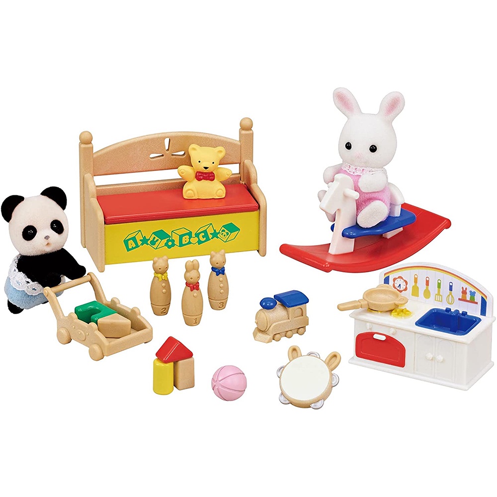 EPOCH森林家族 寶寶玩具配件組 白兔熊貓嬰兒 EP14650