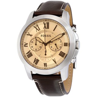 FOSSIL FS5152 手錶 44mm 咖啡皮帶 米色面盤 計時 男錶女錶