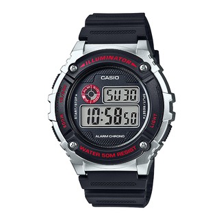 【奇異SHOPS】CASIO 卡西歐 防水/秒計時碼表/LED照明 學生錶/當兵 W-216H-1C