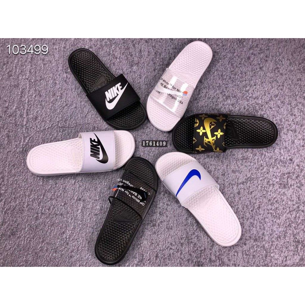 off white nike benassi