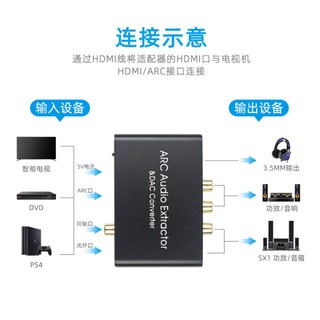 台中現貨 ARC 電視 擴大機 的救星 HDMI 信號回傳 DAC 三合一 轉換器 AV 光纖 3.5mm 同軸 CEC #3