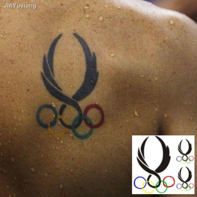 現貨 明希網紅個性diy翅膀奧運五環紋身貼炫酷仿真刺青防水持久包郵111 蝦皮購物