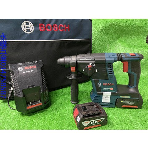 (含稅價)緯軒 BOSCH GBH18V-26,18V配雙電池 無刷三用鎚鑽(打擊旋轉+打擊+旋轉)