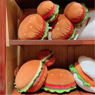 ［翹鬍子］日本 迪士尼樂園限定 漢堡 抱枕 造型 玩偶 娃娃 絨毛玩具
