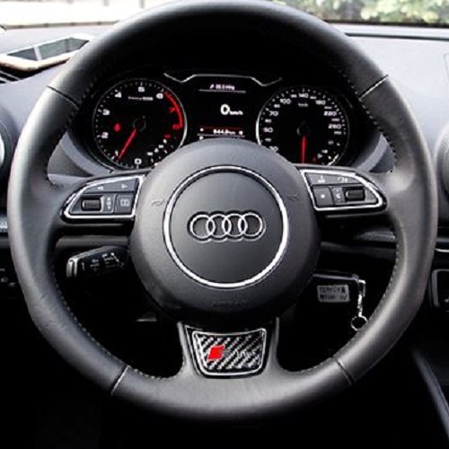 AUDI 碳纖方向盤貼 SLINE RS A1 A3 A4 A5 A7 Q3 Q5 Q7 RS3 RS4 A0215