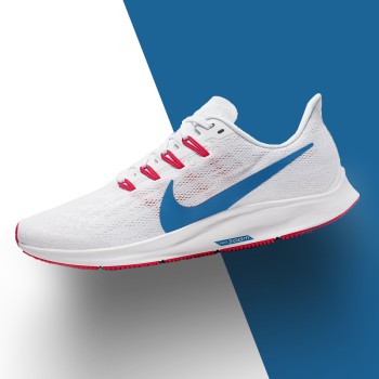 [熊美] NIKE AIR ZOOM PEGASUS 36 氣墊 運動休閒 慢跑鞋 白 藍紅 男鞋 CJ8017-146