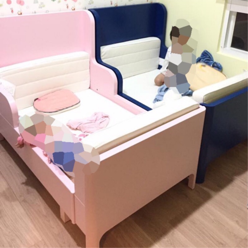 二手 Ikea Busunge 兒童床延伸床藍色 粉紅色 蝦皮購物