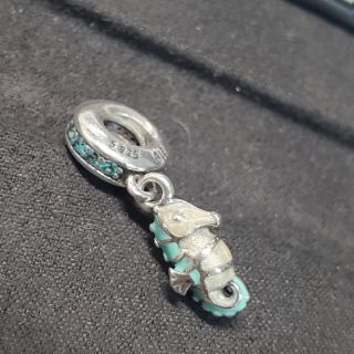 PANDORA 潘朵拉 925純銀海馬琺瑯吊飾 正貨