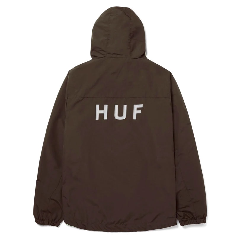 【HUF】HF222A60213 ESSENTIALS ZIP STANDARD SHELL JKT 風衣外套 巧克力色