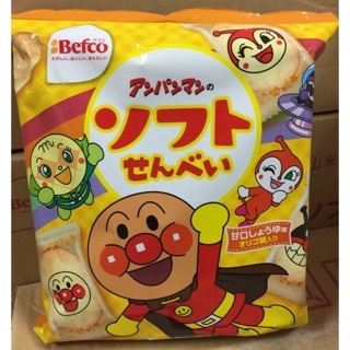 日本 栗山 BEFCO 麵包超人月亮米果 甘口醬油米果2枚*16袋
