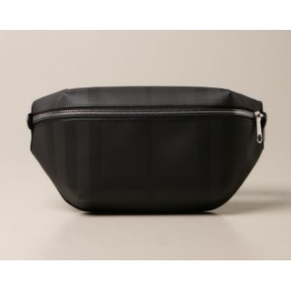 【Burberry】皮革 London 格紋腰包／單肩包（無菸煤灰色*1）－8014237