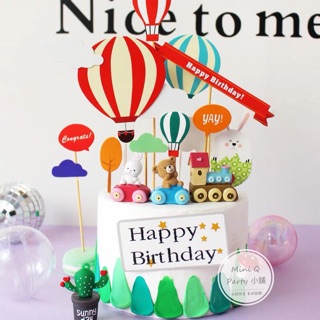 Image of Mini Q Party 小舖🎈［蛋糕裝飾小物］蛋糕裝飾 生日蛋糕 派對佈置 卡通裝飾 公仔 熊熊 兔兔 火車裝飾