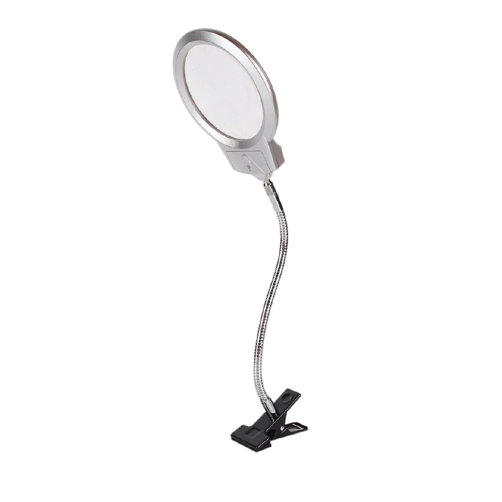 台式放大鏡放大鏡金屬軟管LED燈帶夾 夾式帶LED燈放大鏡