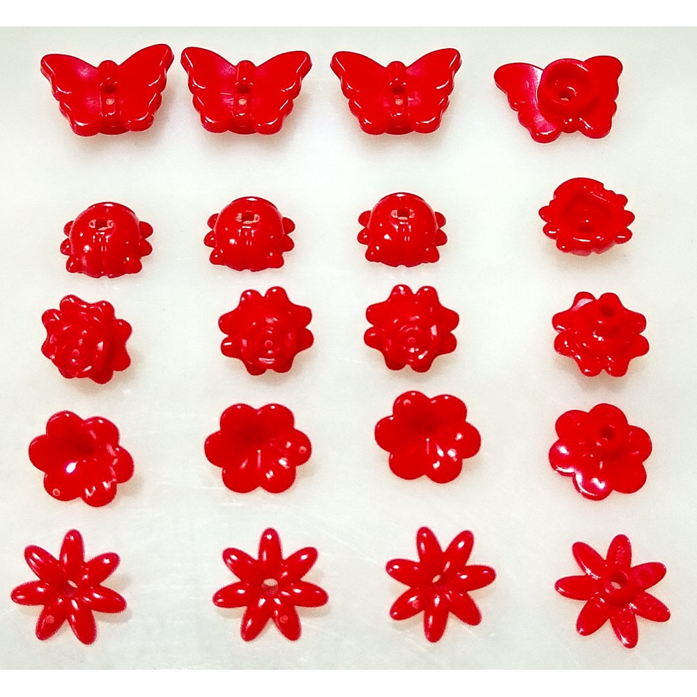 93081 4599684 紅色 花朵 昆蟲 蝴蝶 植物 20件 絕版品 配件包 小零件包 [正版LEGO 樂高類]