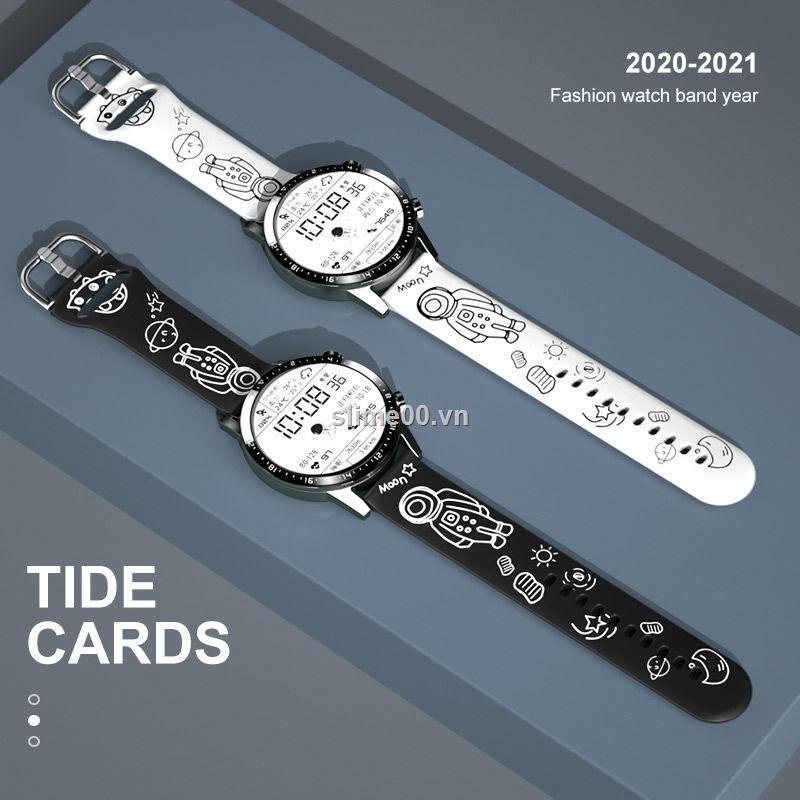 適用於華為watch GT2手錶錶帶矽膠watch2 pro印花46榮耀魔法創意