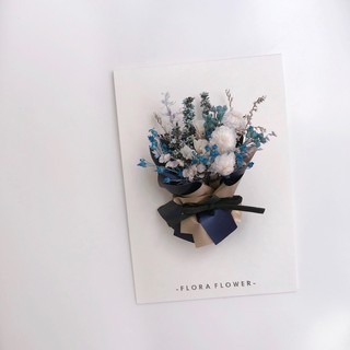 Floraflower 藍紫色系掀開式乾燥花卡片〖送禮必備〗盒裝 精美禮物 生日 情人節 母親節 父親節 畢業 紀念日