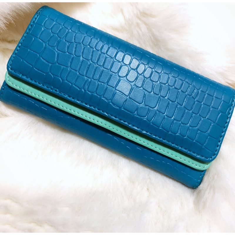 Tiffany藍/土耳其藍 雙色雙層長夾 漂亮出清！