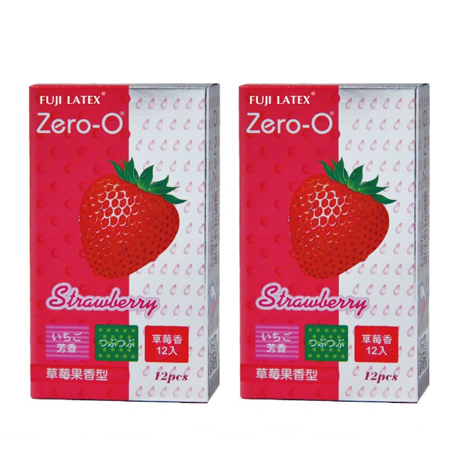 ZERO-0 零零系列 FUJI LATEX 衛生套 保險套 草莓果香型 (12入/盒x2盒)