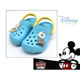 迪士尼DISNEY 卡通圖案兒童休閒布希涼鞋/洞洞鞋 (418310A水藍)