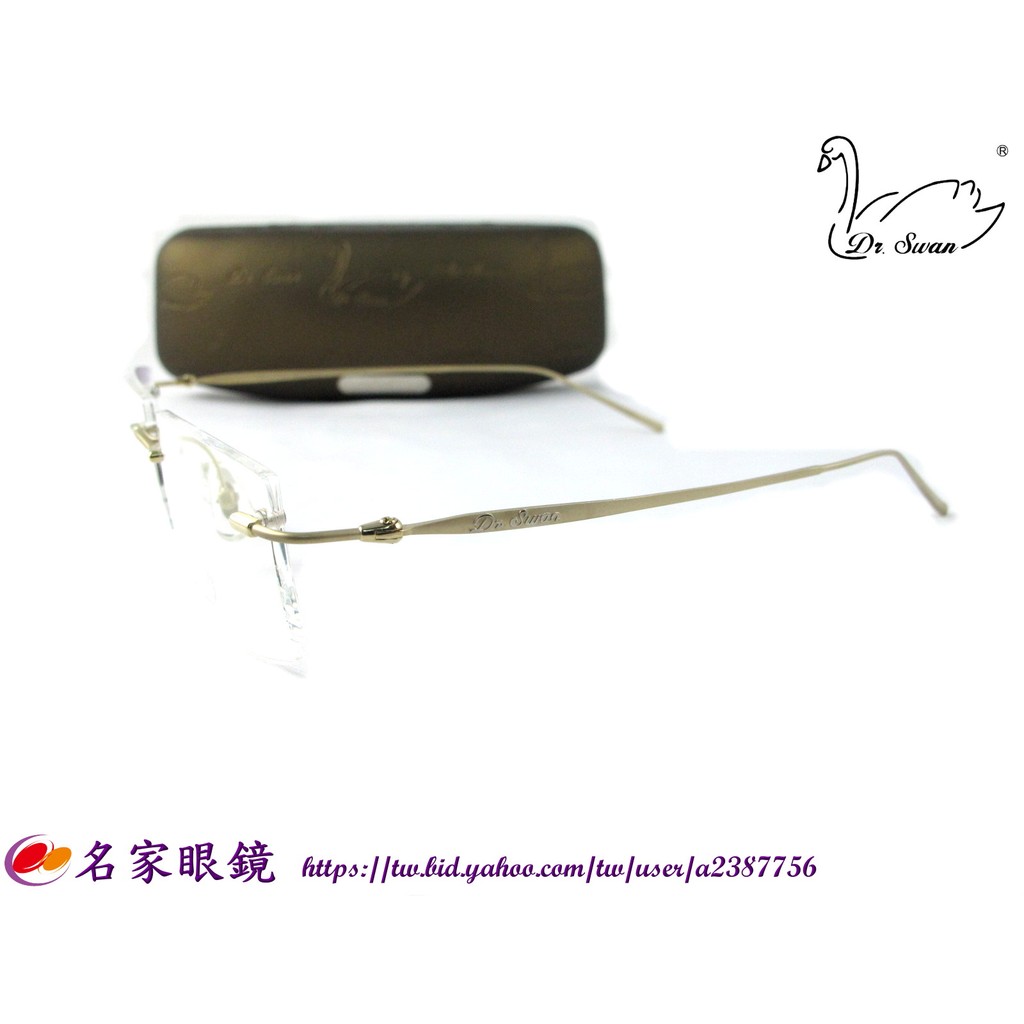 《名家眼鏡》Dr.Swan 輕時尚霧金色天鵝眼鏡純鈦金屬無框BG8085 C1【台南成大店】
