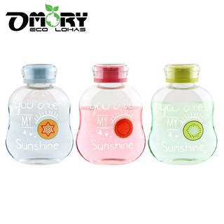 【OMORY】XO水果塗鴉玻璃瓶/水瓶/水壺 350ml