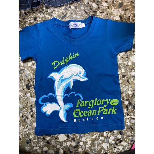 二手 花蓮海洋公園紀念藍T恤 3號