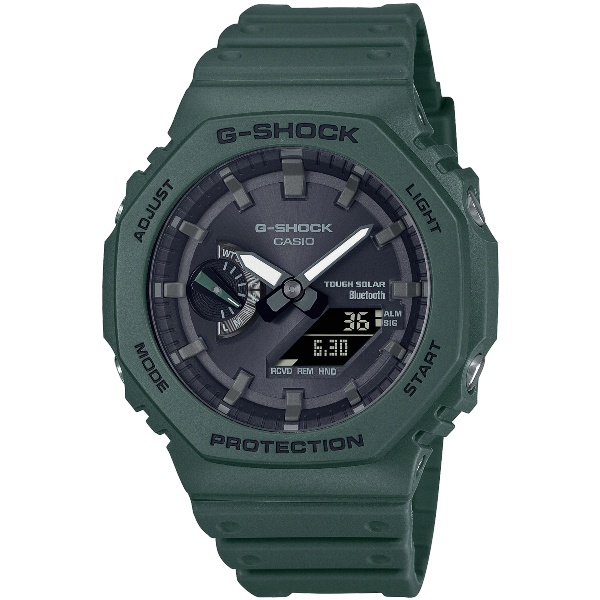 CASIO卡西歐G-SHOCK GA-B2100-3A 超人氣農家橡樹八角形太陽能藍芽腕錶/墨綠